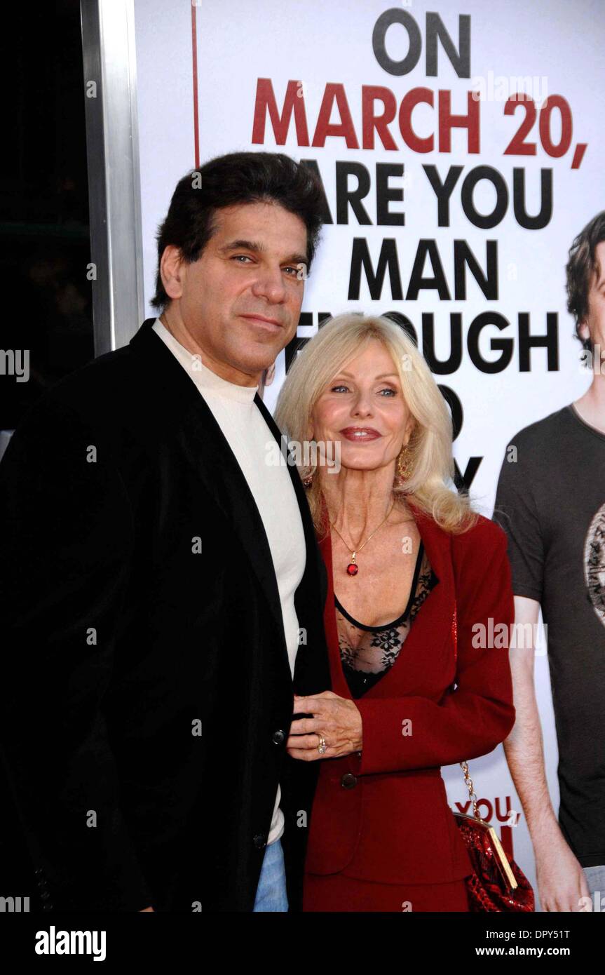 Lou Ferrigno and Carla Ferrigno during the premiere of the new movie from DreamWorks Pictures I LOVE YOU MAN, held at the Mann's Village Theatre, on March 17, 2009, in Los Angeles..  Photo by Michael Germana-Globe Photos.LOU FERRIGNO.K61353MGE (Credit Image: © Michael Germana/Globe Photos/ZUMAPRESS.com) Stock Photo