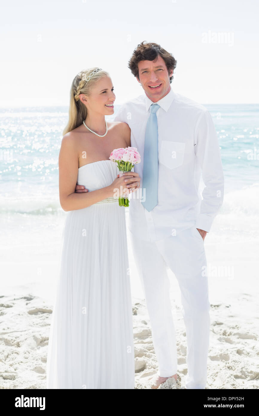 Cute happy couple on their wedding day Stock Photo - Alamy
