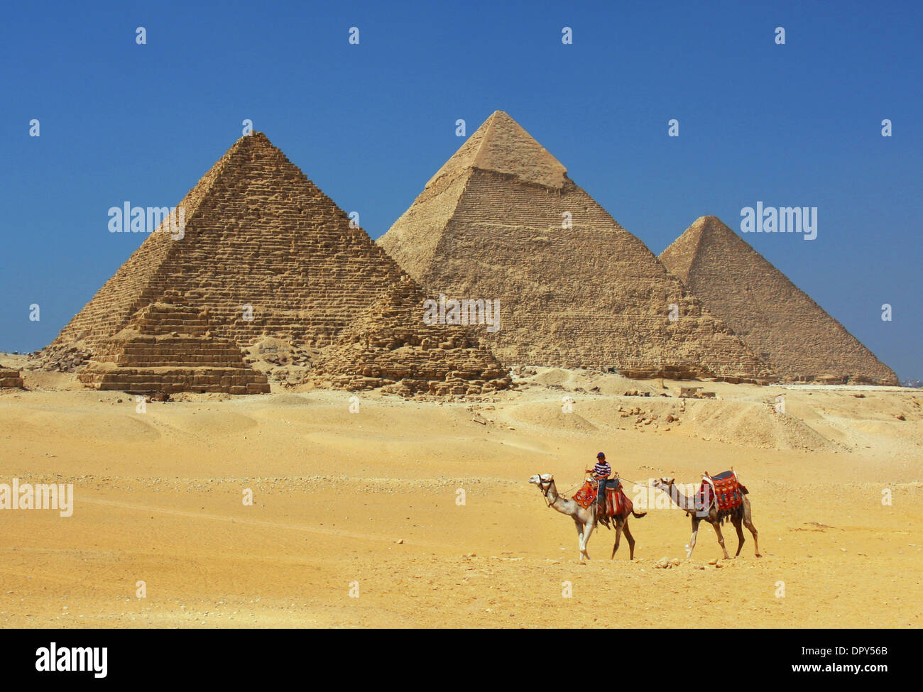 The Pyramids at Giza in Egypt Stock Photo