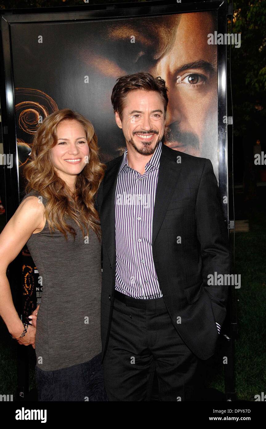 Susan Downey and ROBERT DOWNEY JR. during the premiere of the new movie