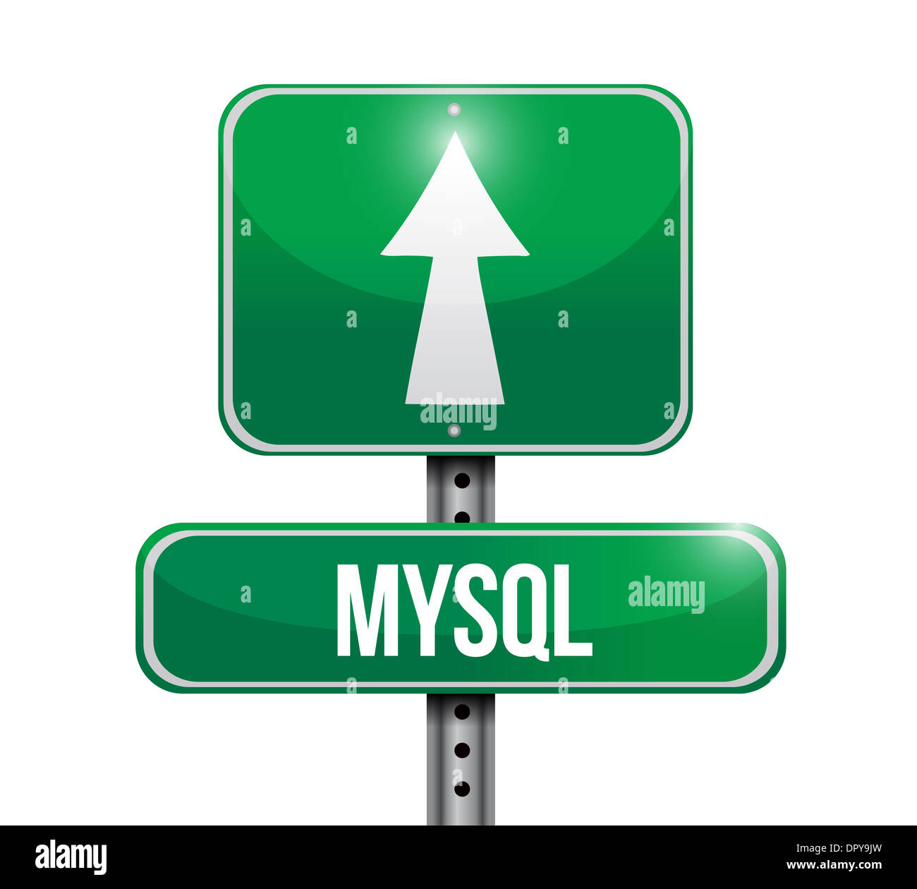 mysql road sign illustration over a white background Stock Photo - Alamy