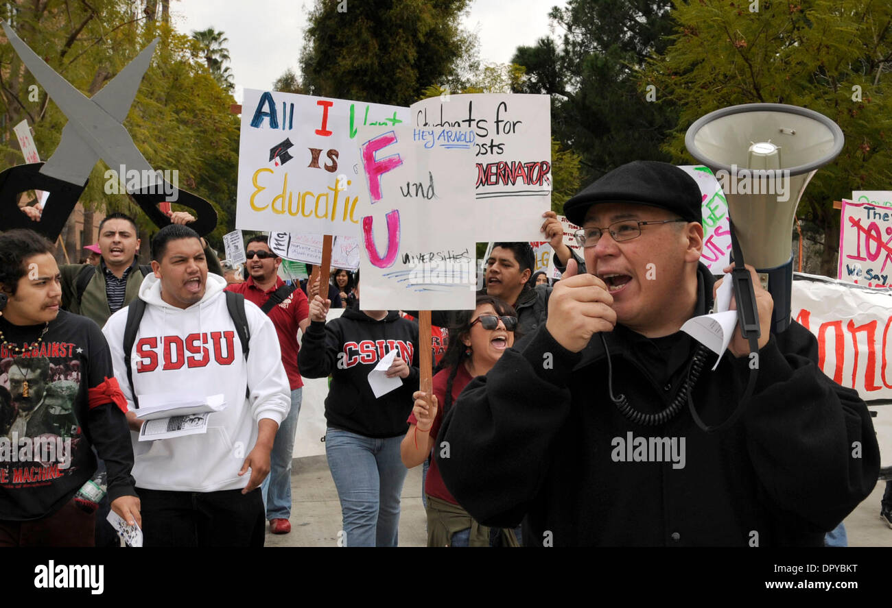Mar 11, 2009 - Northridge, California, USA - Students at California State University Northridge march on campus in protest of budget cuts. Northridge, CA 3-11-2009. (Credit Image: © John McCoy/Los Angeles Daily News/ZUMA Press) RESTRICTIONS: * USA Tabloids Rights OUT * Stock Photo
