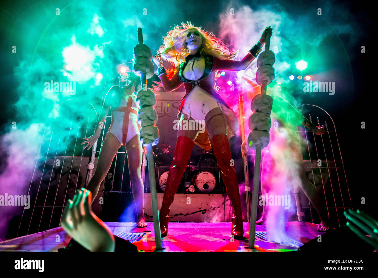 Royal Oak, Michigan, USA. 16th Jan, 2014. Heavy Metal Lead Singer MARIA BRINK with In This Moment performing on their HellPop II Tour at The Royal Oak Music Theatre in Royal Oak, MI on January 14th 2014 Credit:  Marc Nader/ZUMA Wire/ZUMAPRESS.com/Alamy Live News Stock Photo