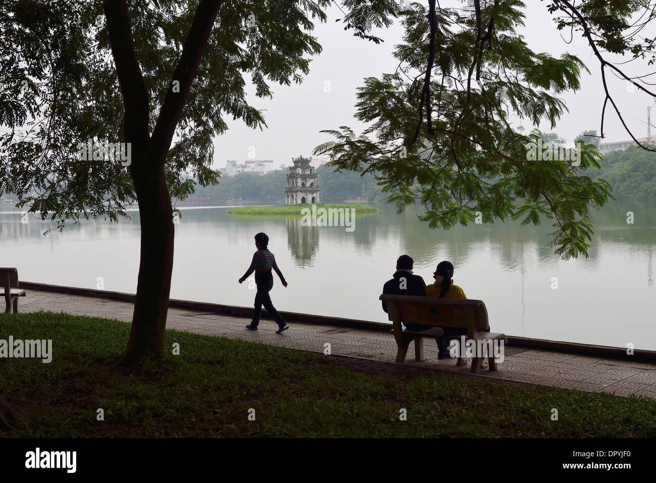 Hoan Kiem Lake　in Hanoi Stock Photo