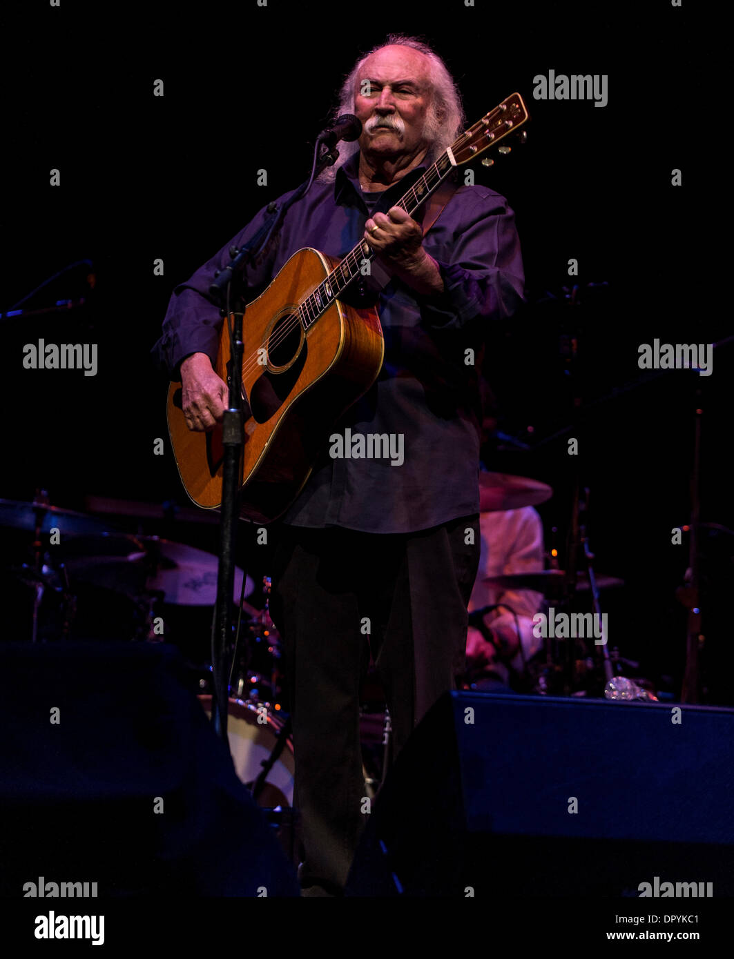 Santa Barbara, California, USA. 16th Jan, 2014. DAVID CROSBY performs at the Lobero Theatre in a warm-up show prior to the start of a tour supporting his new solo album, Croz, on Blue Castle Records. Croz, to be released on January 28 in the U.S., is Crosby's first solo album of studio material in 20 years. Credit:  Brian Cahn/ZUMAPRESS.com/Alamy Live News Stock Photo