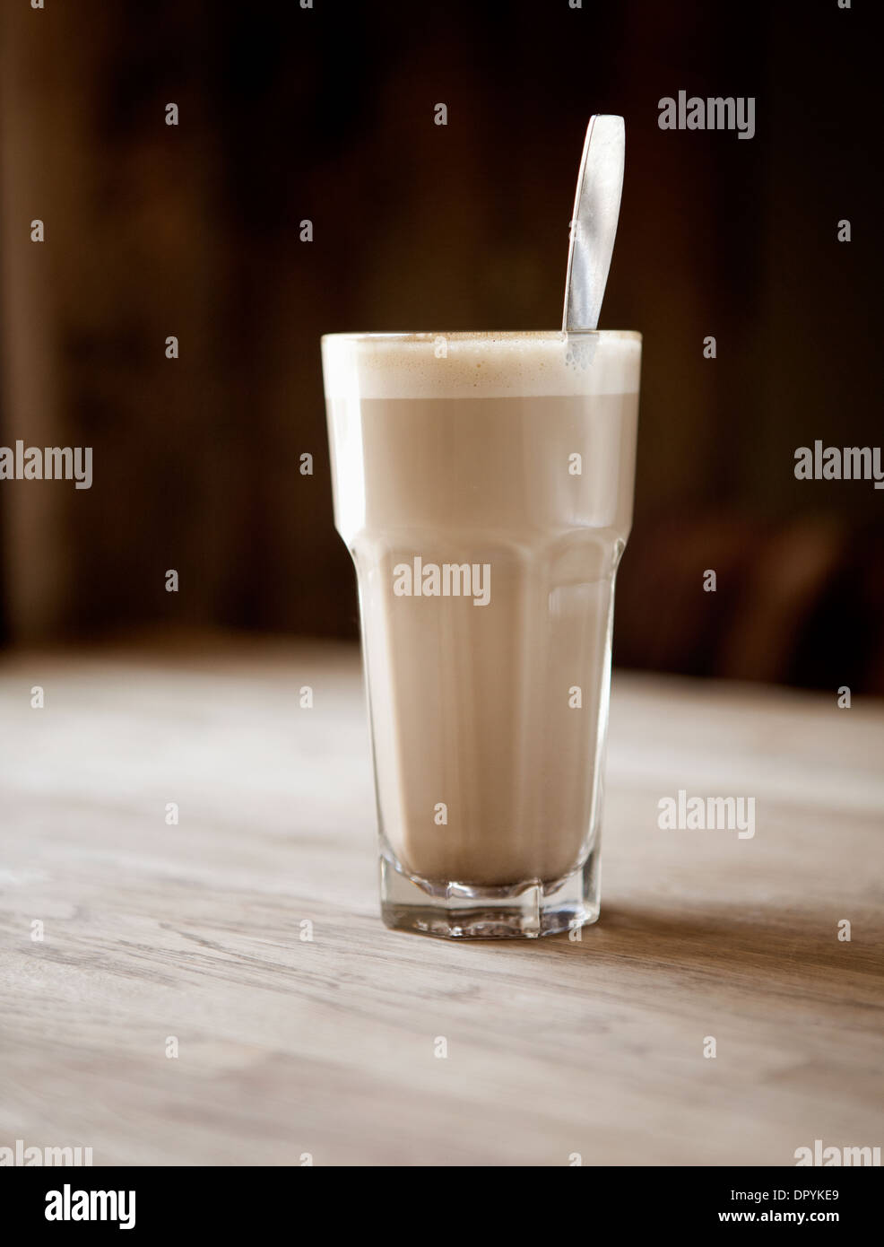 Latte in Cafe Stock Photo