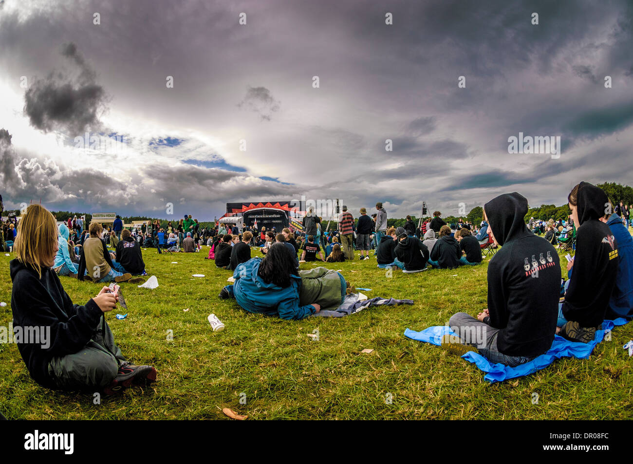 Storm clouds at Leeds Festival Stock Photo