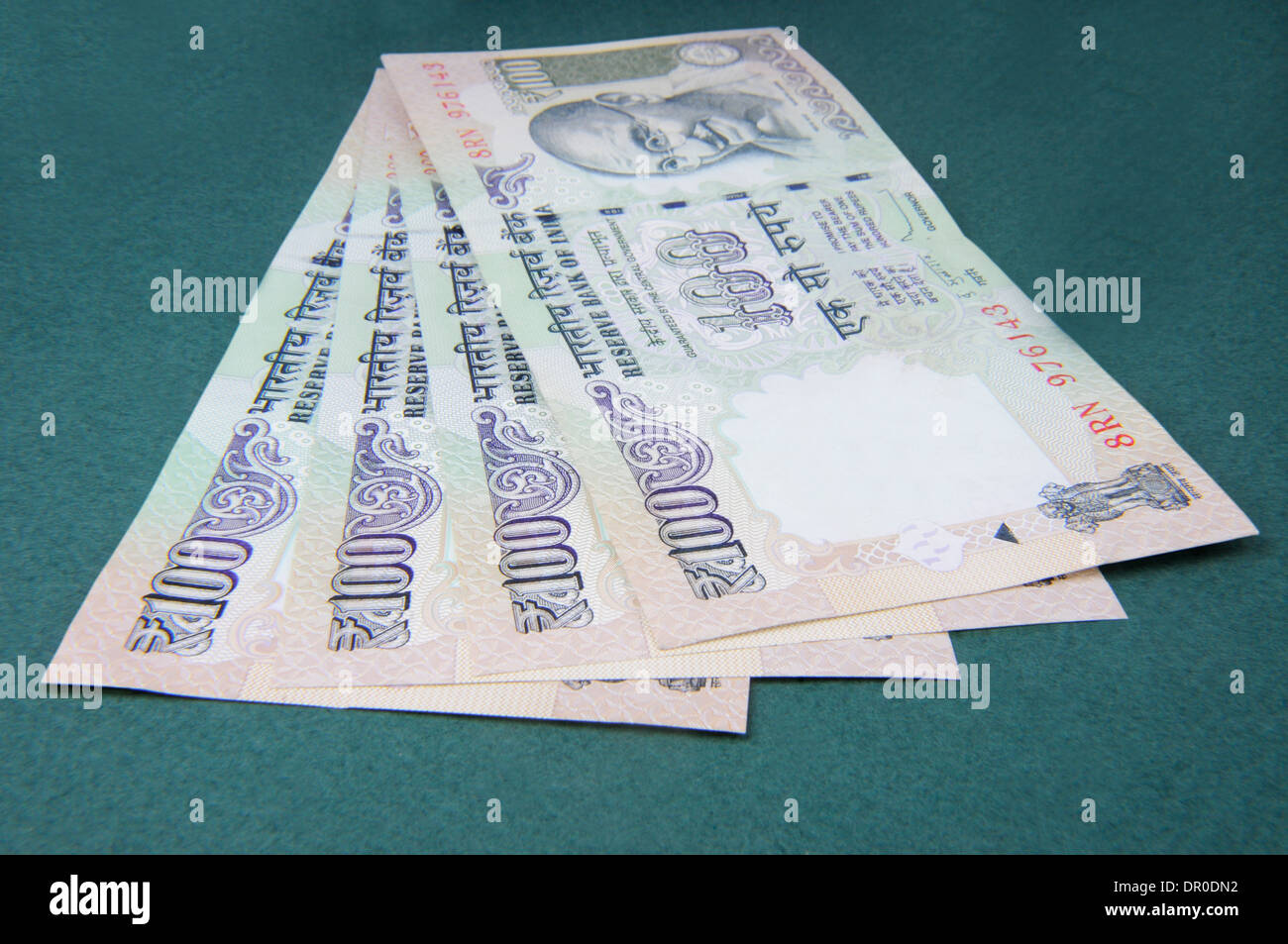 A one hundred rupee notes (Indian Currency) Stock Photo