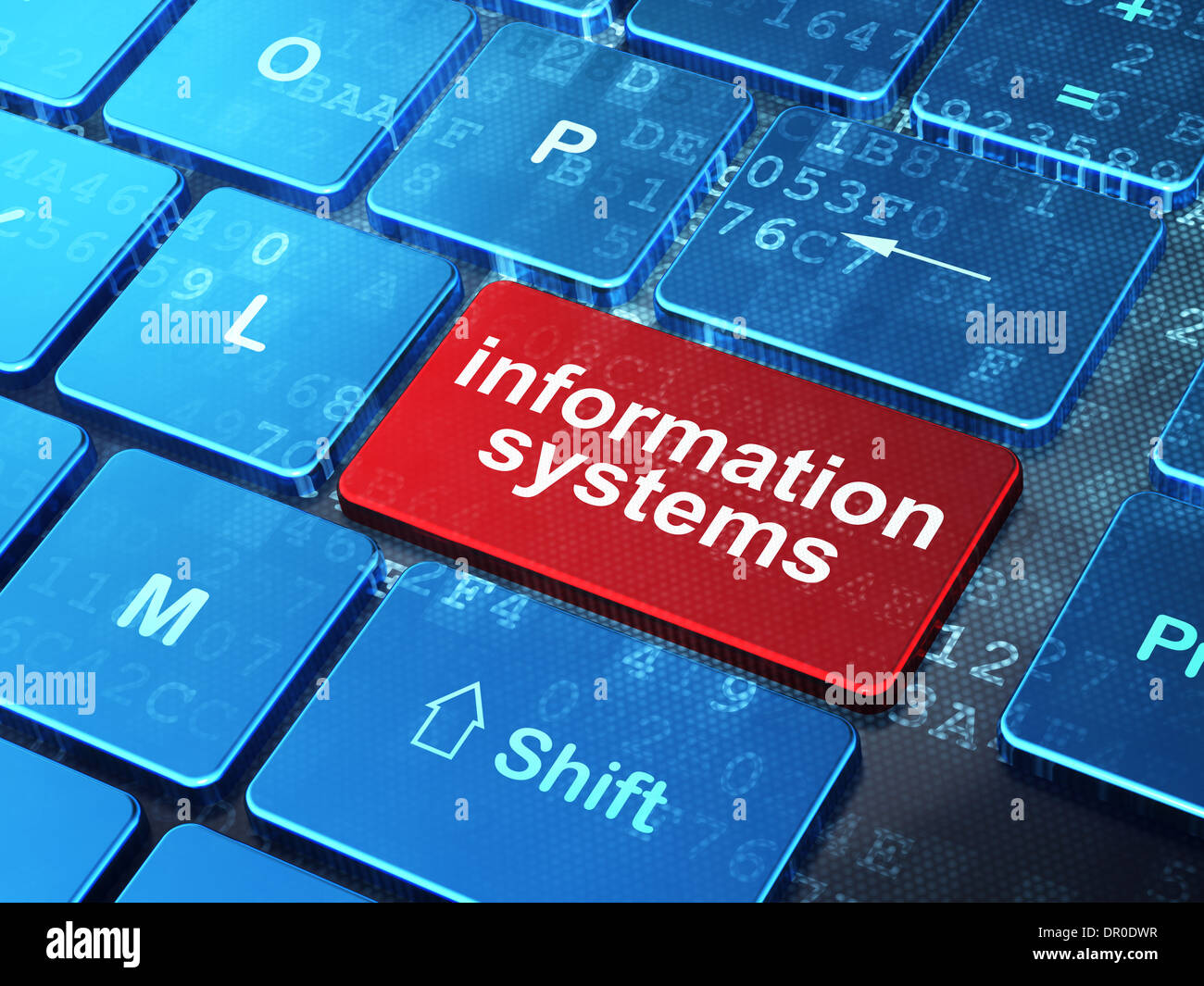 Data concept: Information Systems on computer keyboard background Stock ...