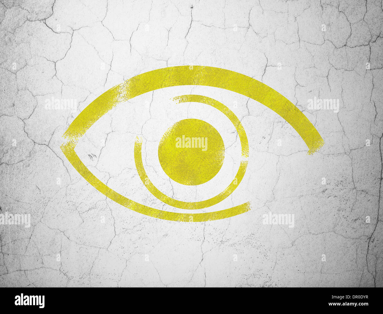 Safety concept Eye on wall background Stock Photo Alamy