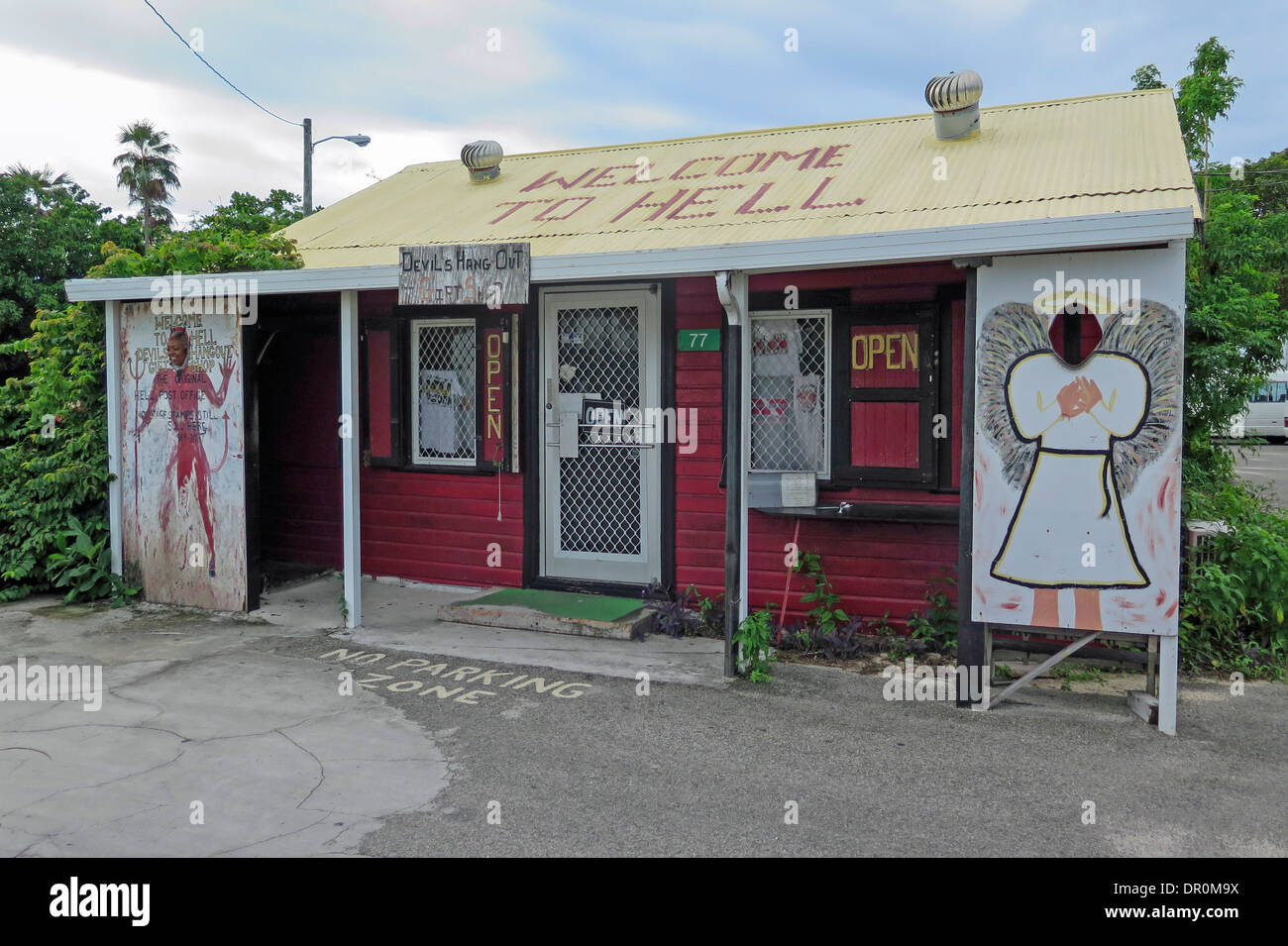 Hell Devil's Hangout Gift Shop on Grand Cayman Island Stock Photo