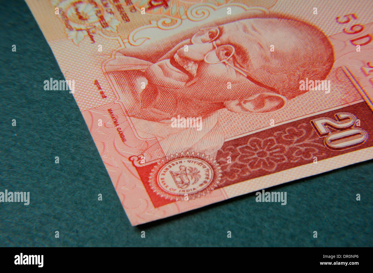 A twenty rupee notes ,Indian Currency Stock Photo