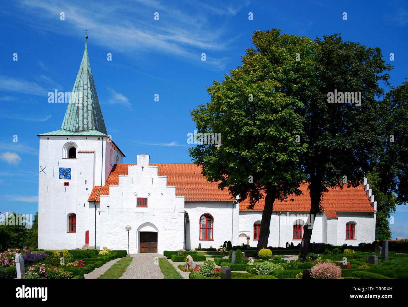 Aero island, church in Rise, fyn, Denmark, Scandinavia, Europe Stock Photo