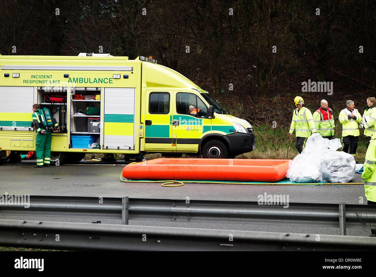 Junction 28 M1 Motorway near Mansfield, UK. 17th January 2014. Major