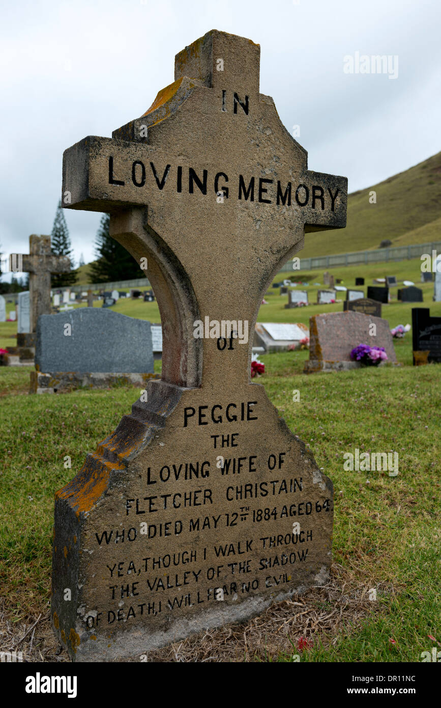 Norfolk grave yard, Kingston Norfolk Island, Australia Stock Photo