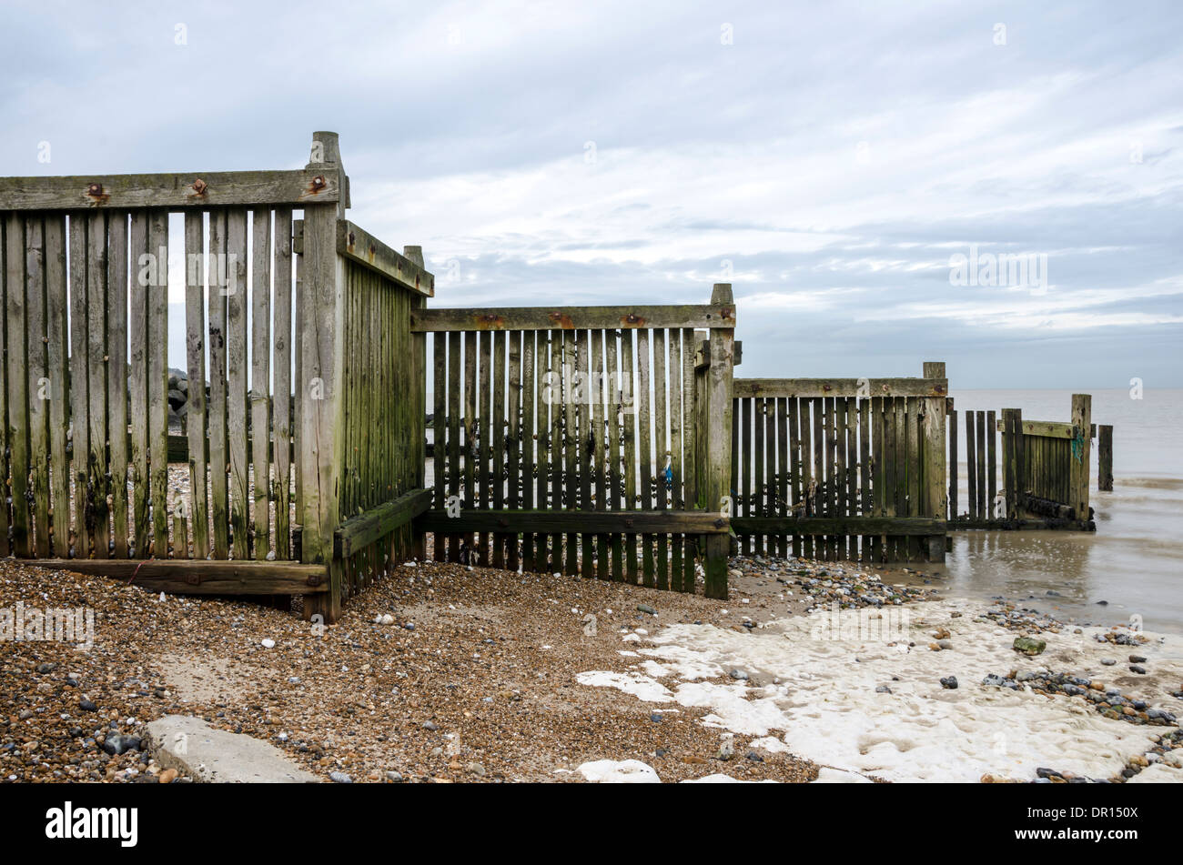 Groynes at Minnis Bay Stock Photo Alamy
