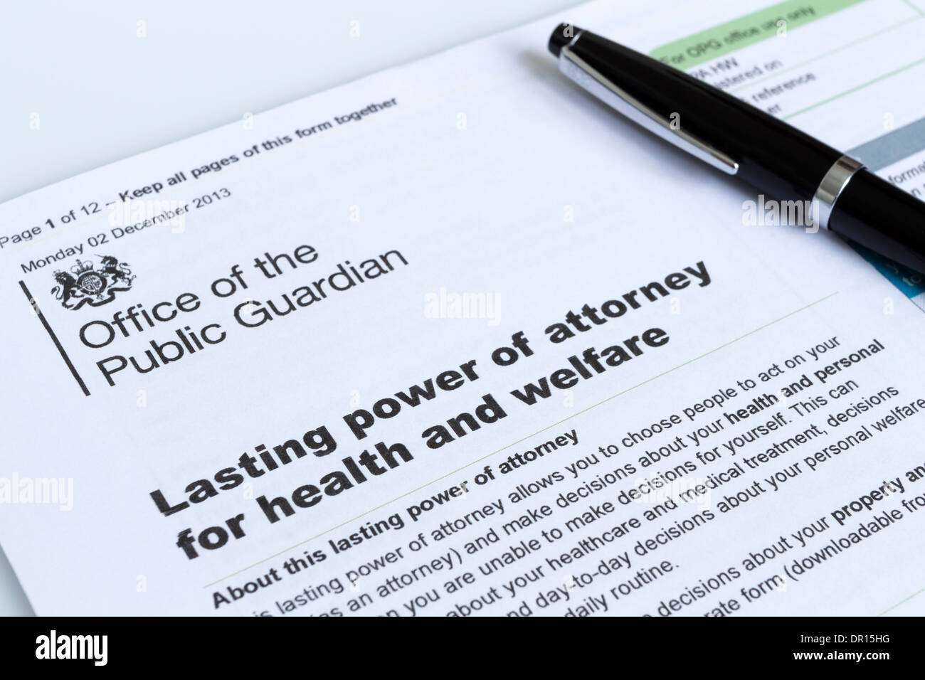 Lasting Power Of Attorney For Health And Welfare Form From The Office 