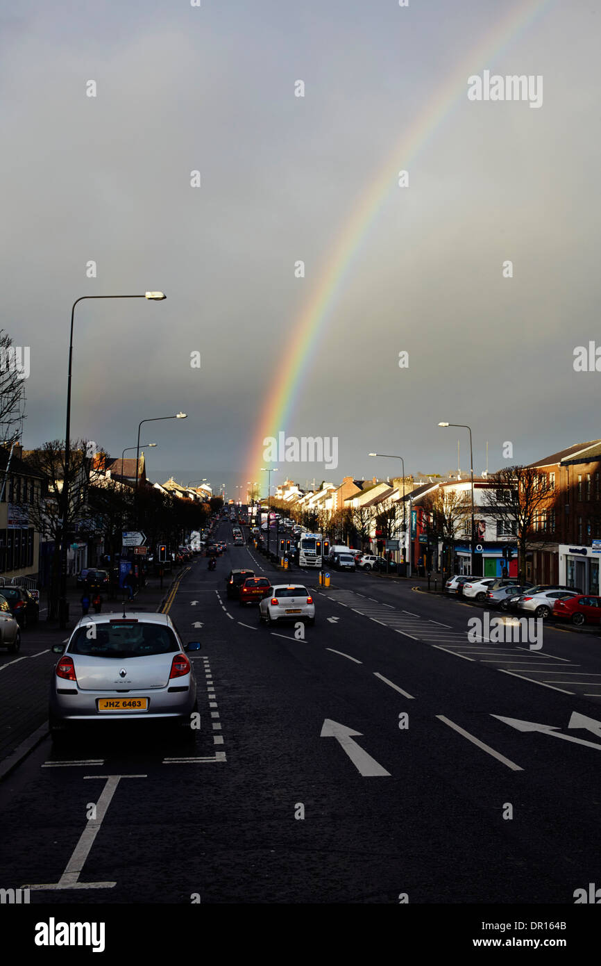 Rainbow in Cookstown, Northern Ireland Stock Photo