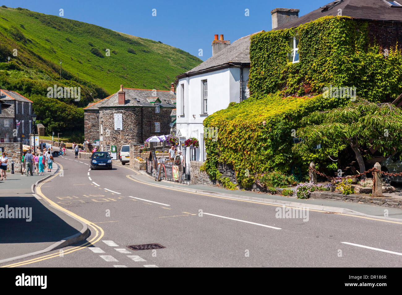 Boscastle (Cornish: Kastel Boterel), a village on the north coast of Cornwall, England, UK, Europe. Stock Photo