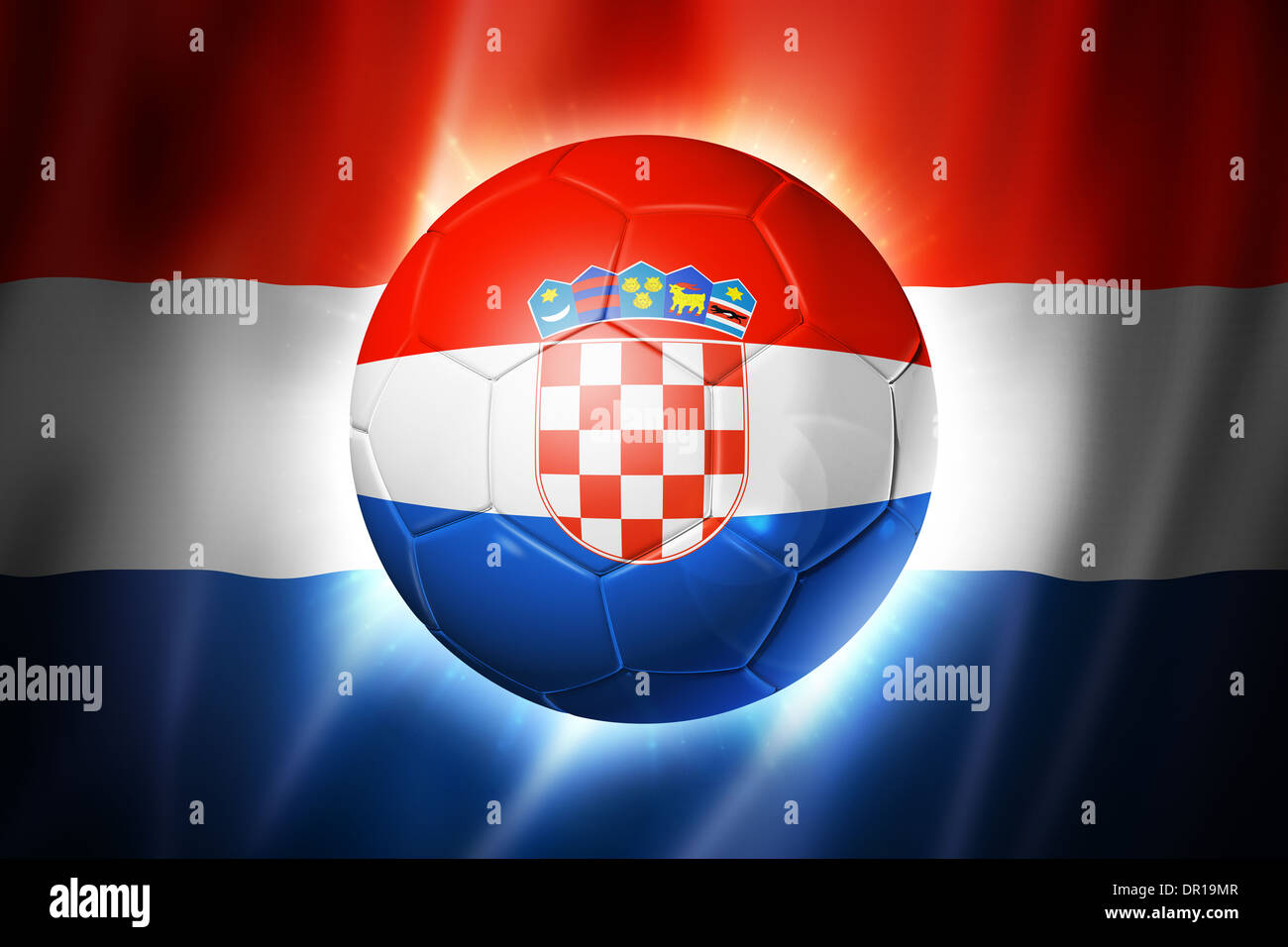 3d Soccer Ball With Croatia Team Flag World Football Cup