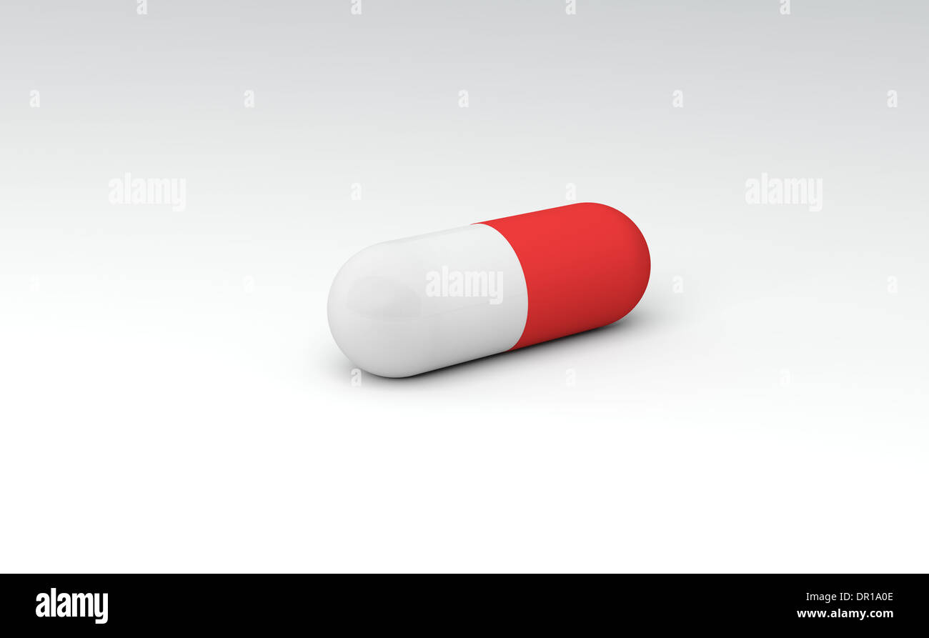 Typical red and white pills, representing medication and health