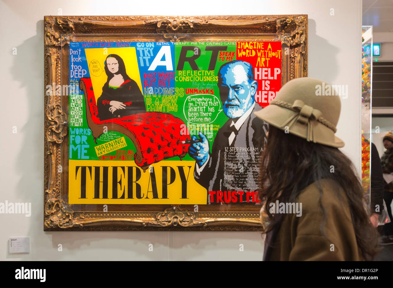 London, UK. 17th Jan, 2014. Pictured. Painting "Art Therapy" by Clay