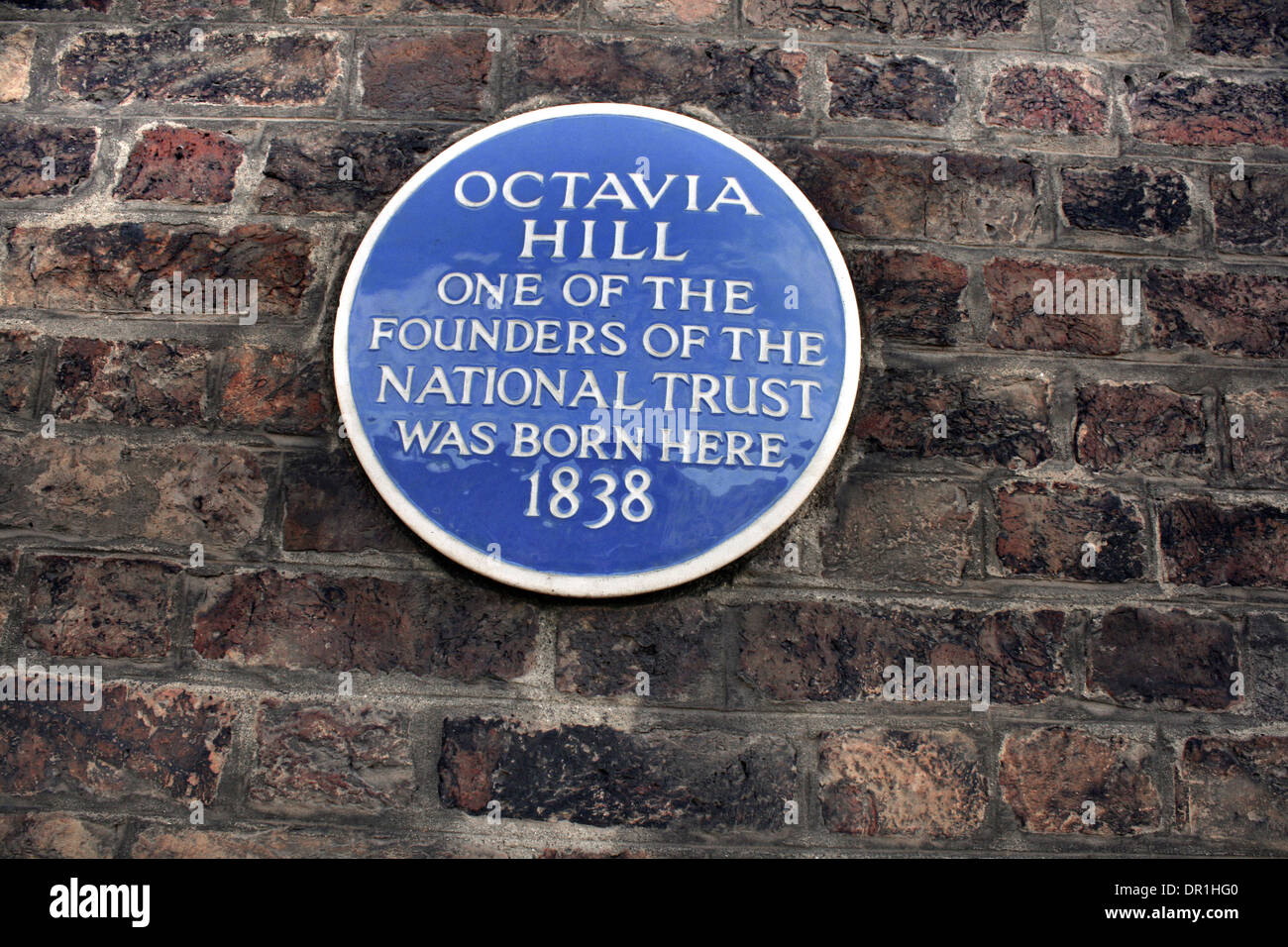English Heritage Blue Plaque for Octavia Hill Stock Photo