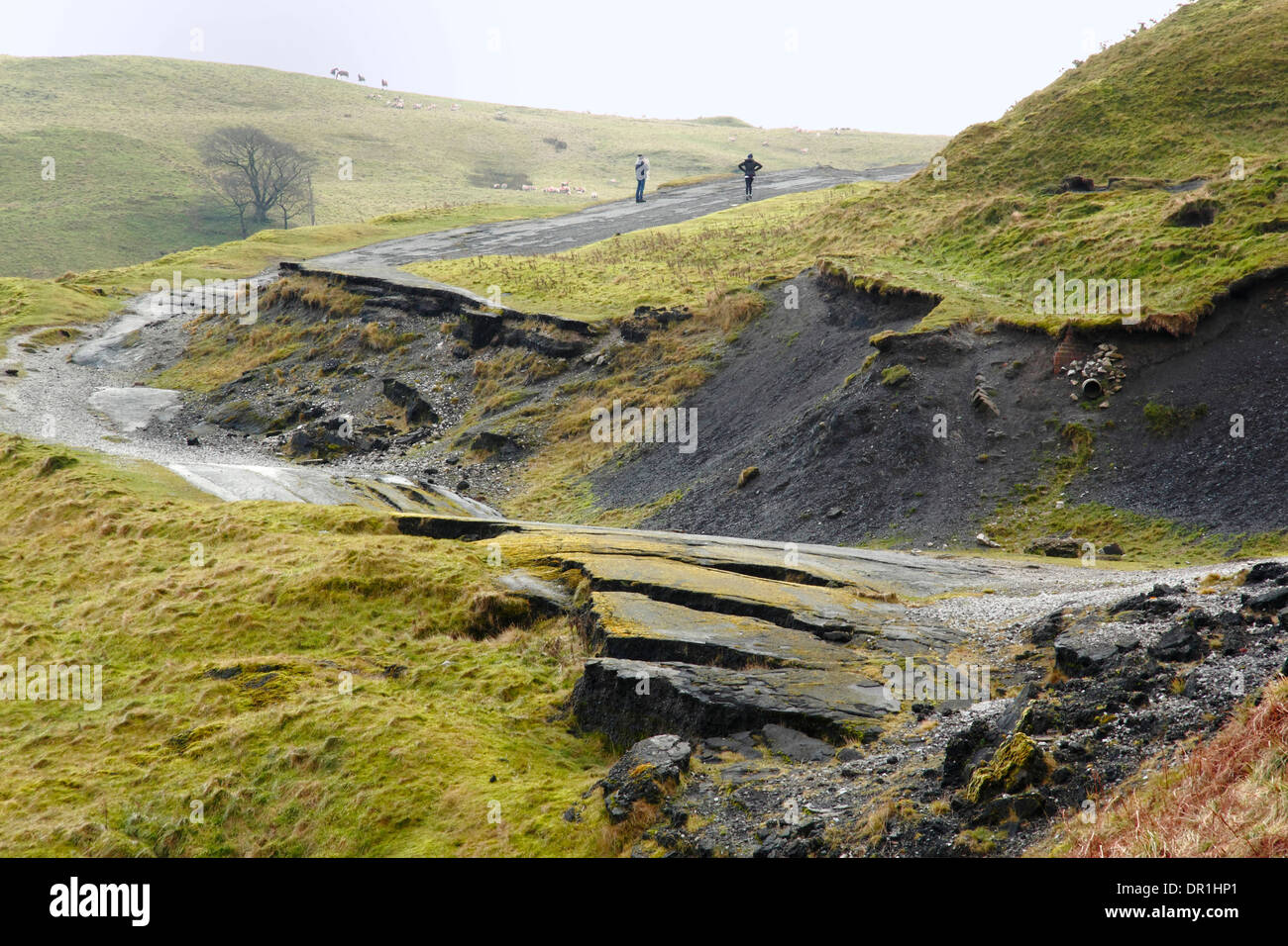 Landslide on east face of Mam Tor, a geologically unstable former