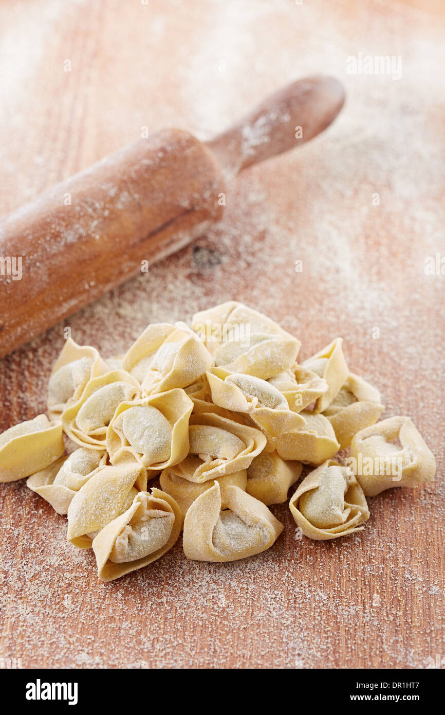 Handmade traditional italian tortellini pasta Stock Photo