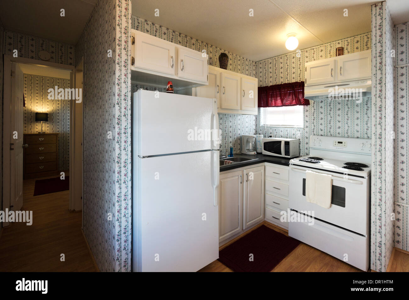 Mobile Home Interior. This is a renovated FEMA trailer salvaged from government stock in the aftermath of Hurricane Katrina Stock Photo