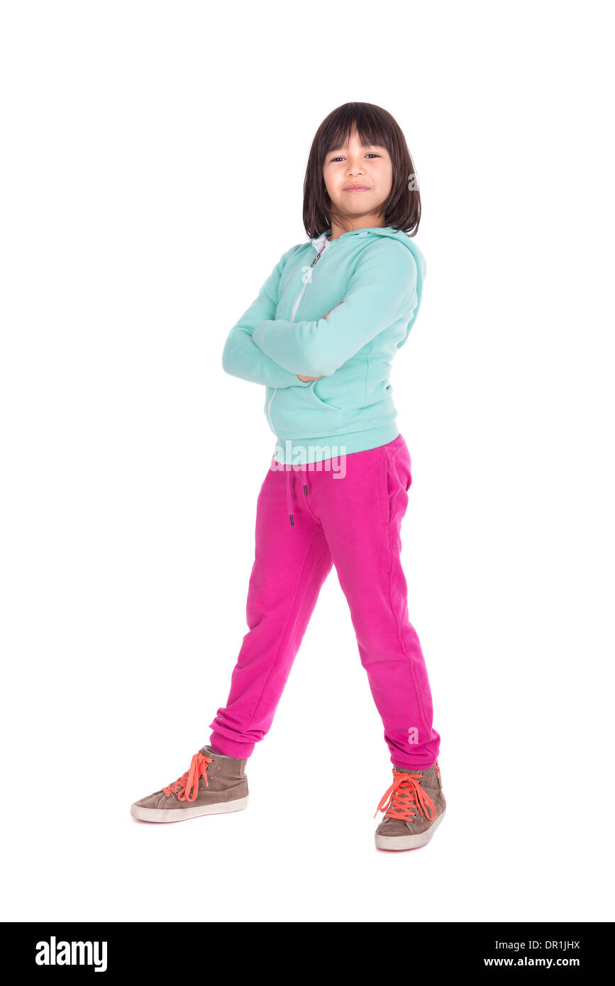 Young girl posing isolated in white Stock Photo - Alamy