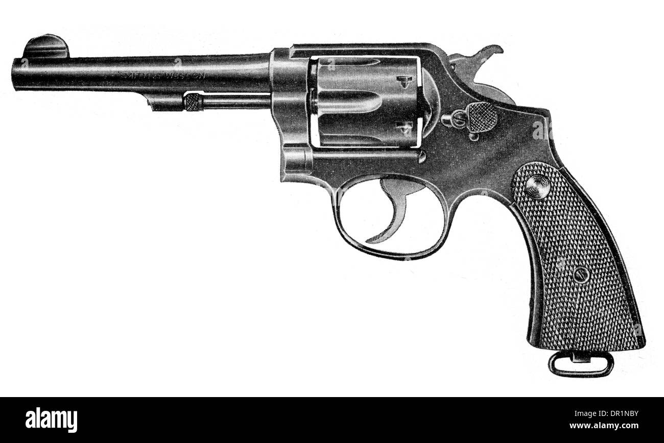 Smith and Weson Military and Police Revolver .38 calibre with 5' barrel Stock Photo