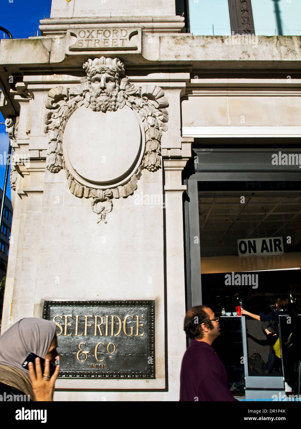 Selfridges nameboard on Oxford Street, City of Westminster, London