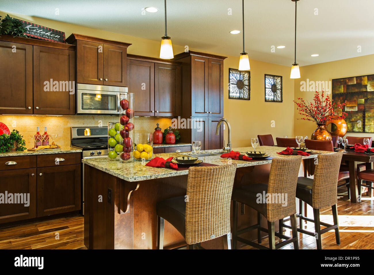 Kitchen, Village Homes model home, Arvada, Colorado USA Stock Photo