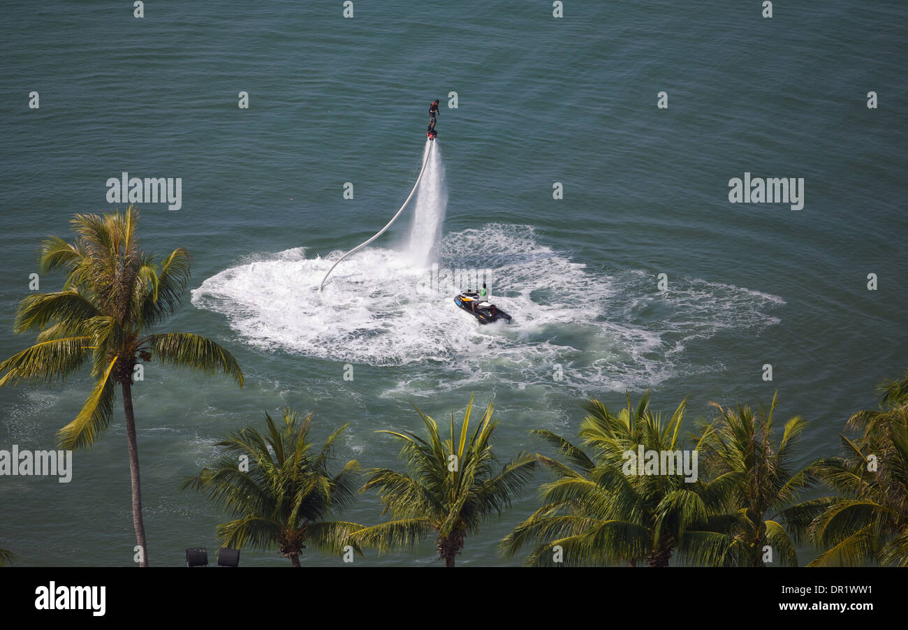 A water jet powered board in Pattaya, Thailand Stock Photo