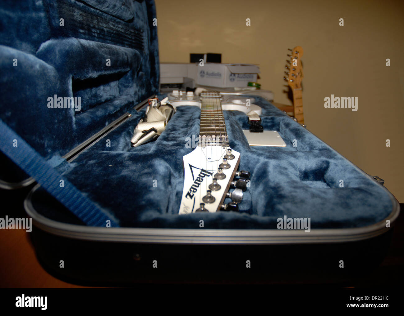 guitar in its case Stock Photo Alamy