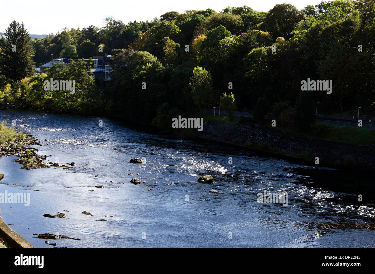 The salmon ladder at the Pitlochry Dam and Hydro Electric Power Station