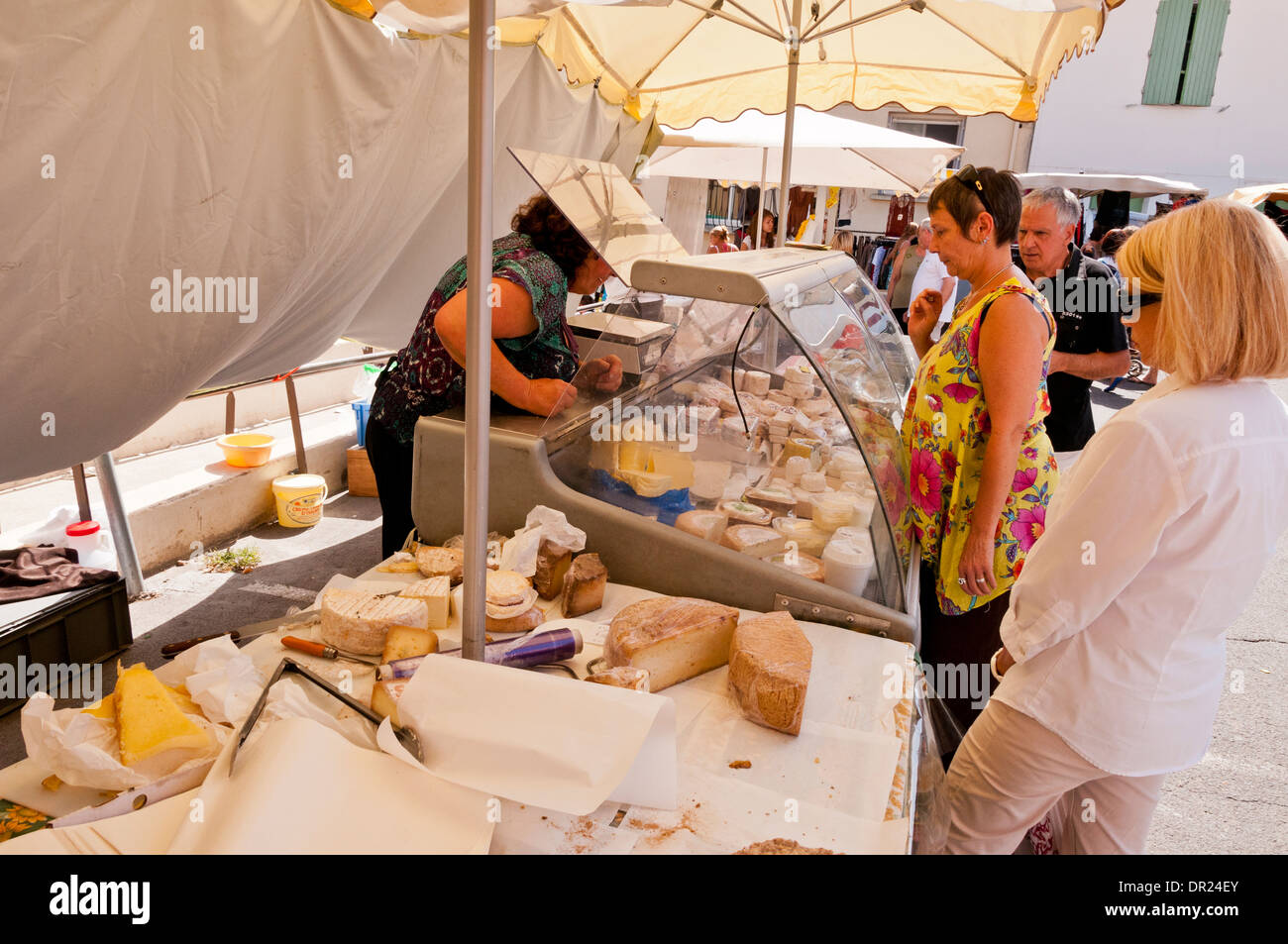 Saturday Outdoor Market in Gignac, Hérault, Languedoc Roussillon, France Stock Photo