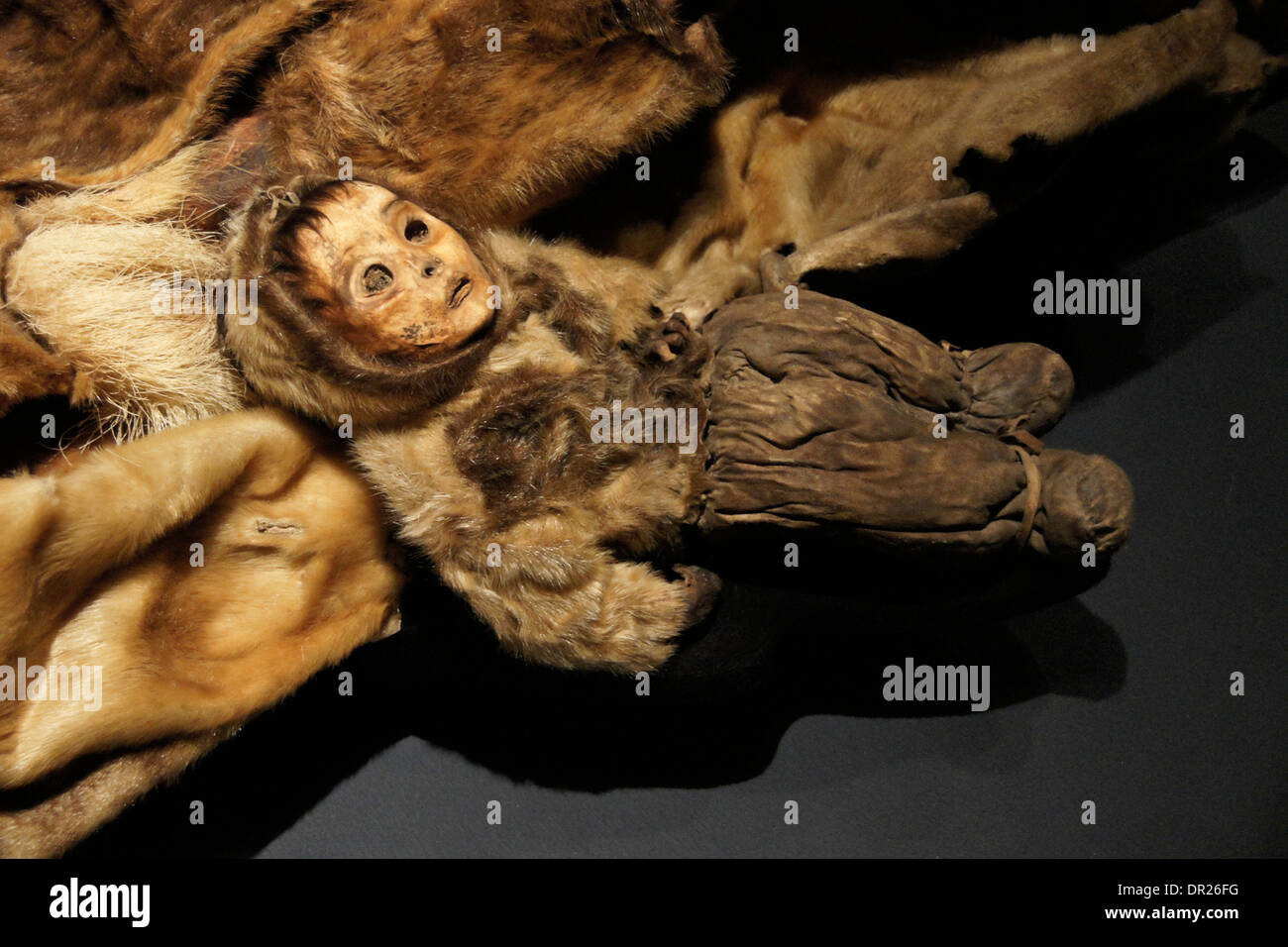 Qilakitsoq mummy in Greenland National Museum, Nuuk, Greenland Stock Photo