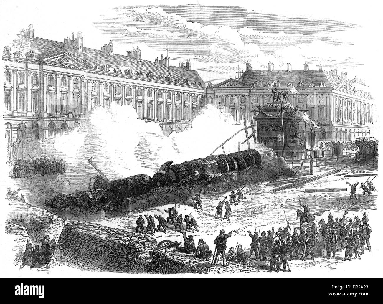 Destroyed Vendome Column; Paris Commune 1871 Stock Photo