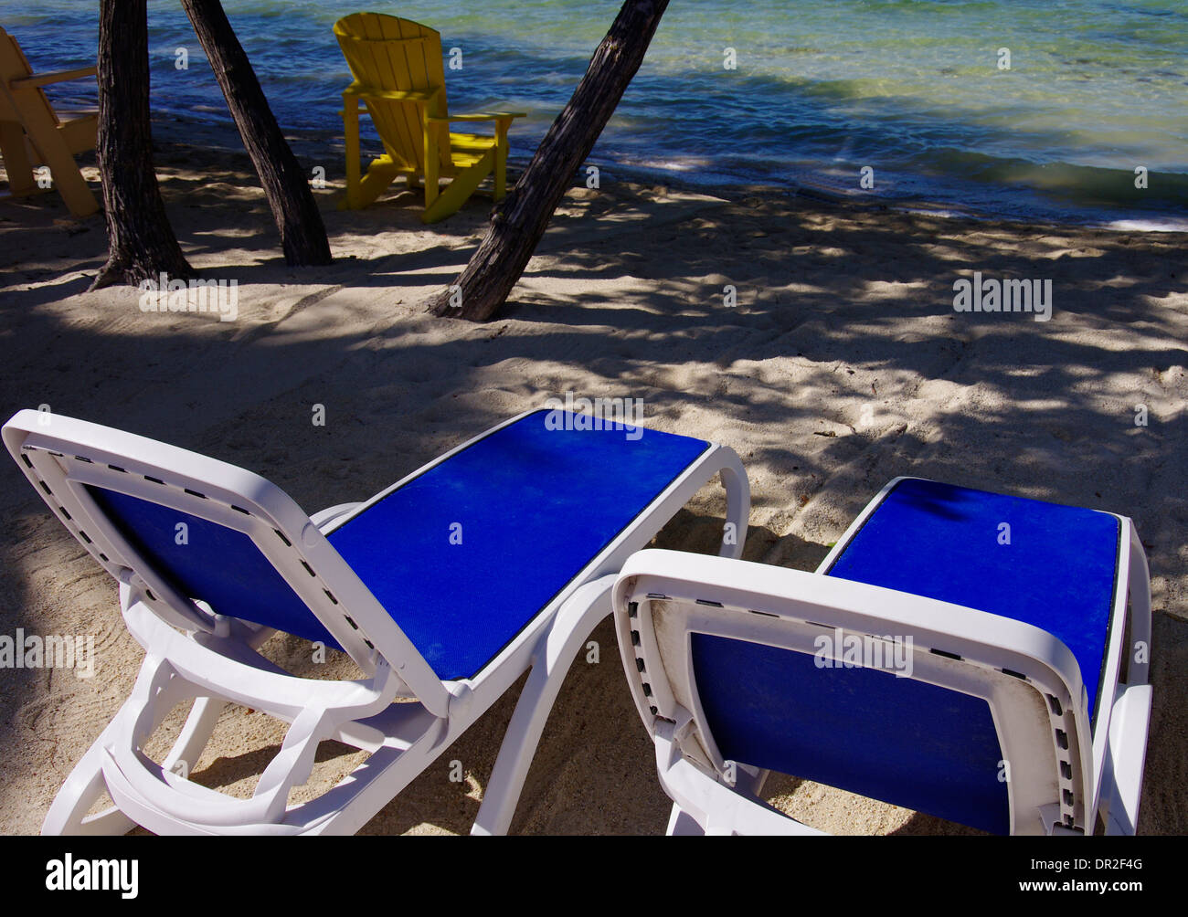 Beach Chairs in the Florida Keys Stock Photo