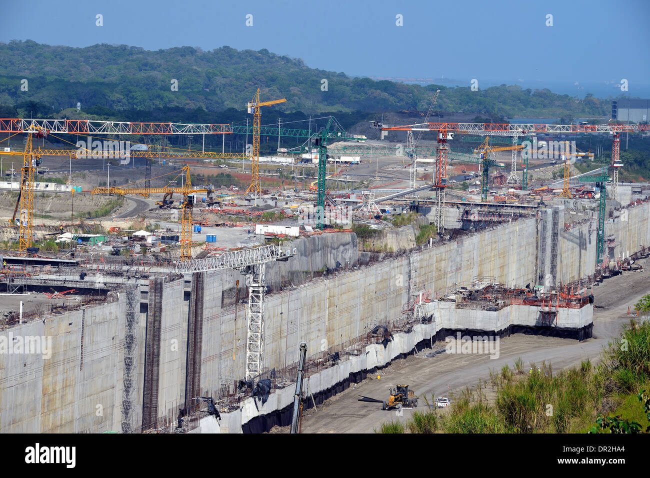 extension of Panama canal on Atlantic side Colon Panama Stock Photo