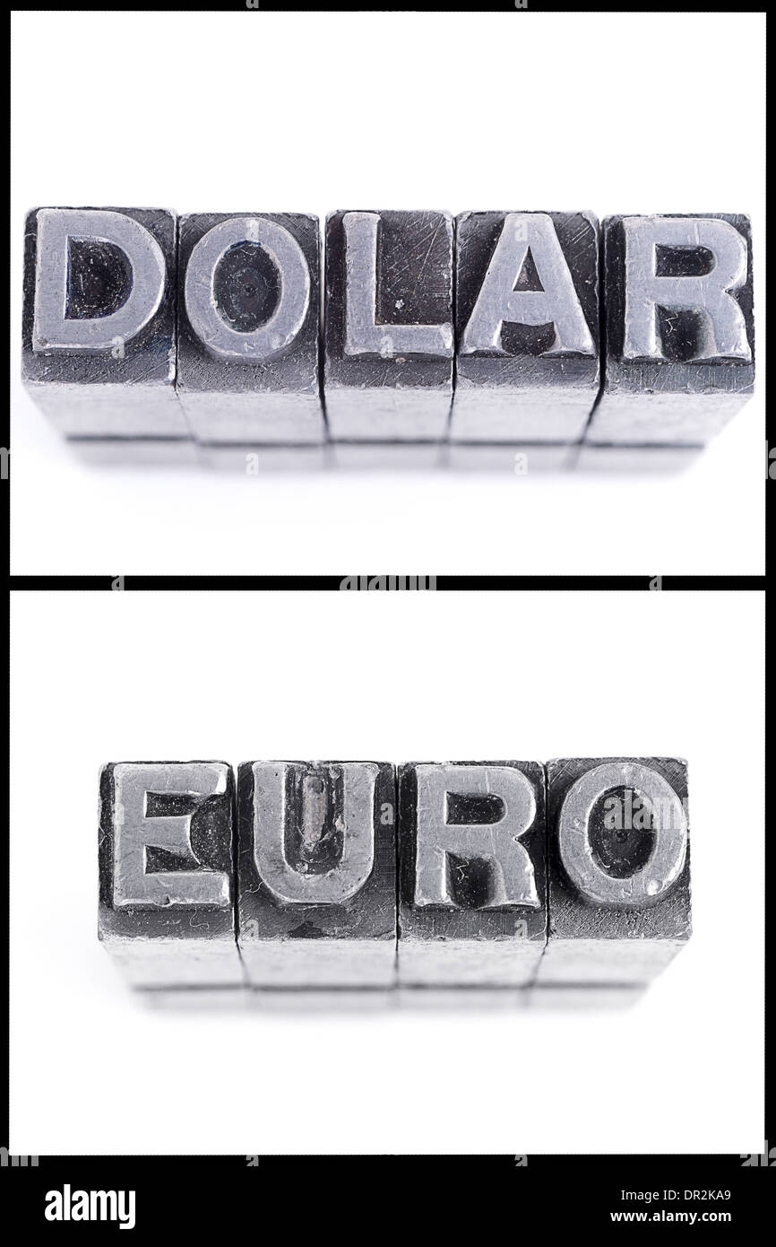 currency sign dollar, euro framed Stock Photo