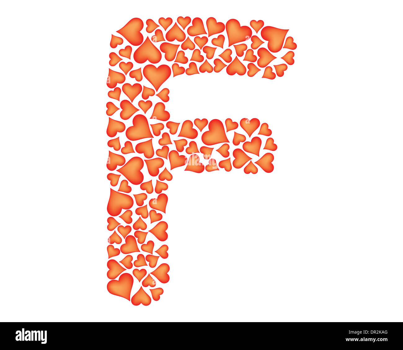 letter f made of valentines over white Stock Photo