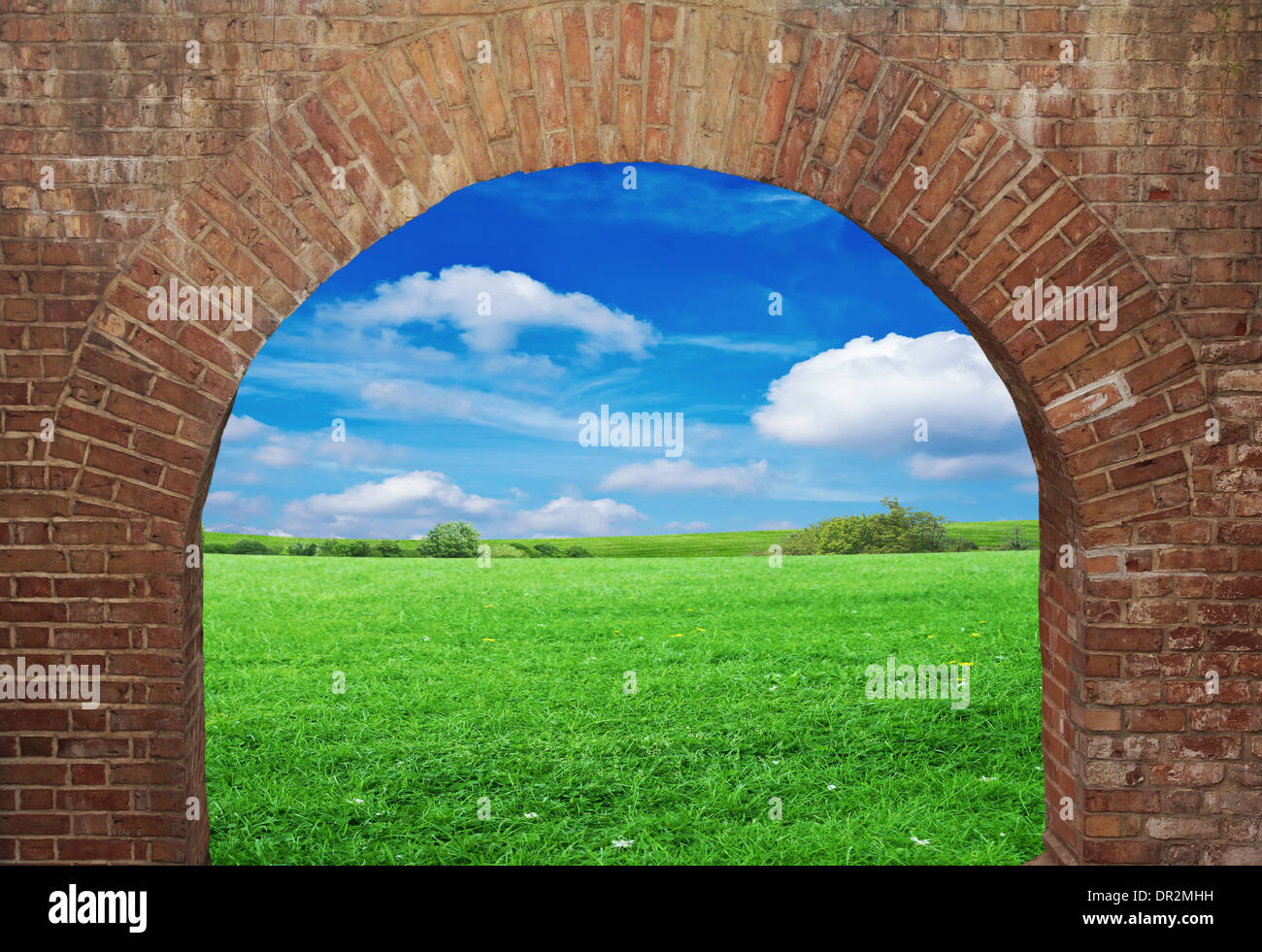 Brick wall with opened window Stock Photo - Alamy