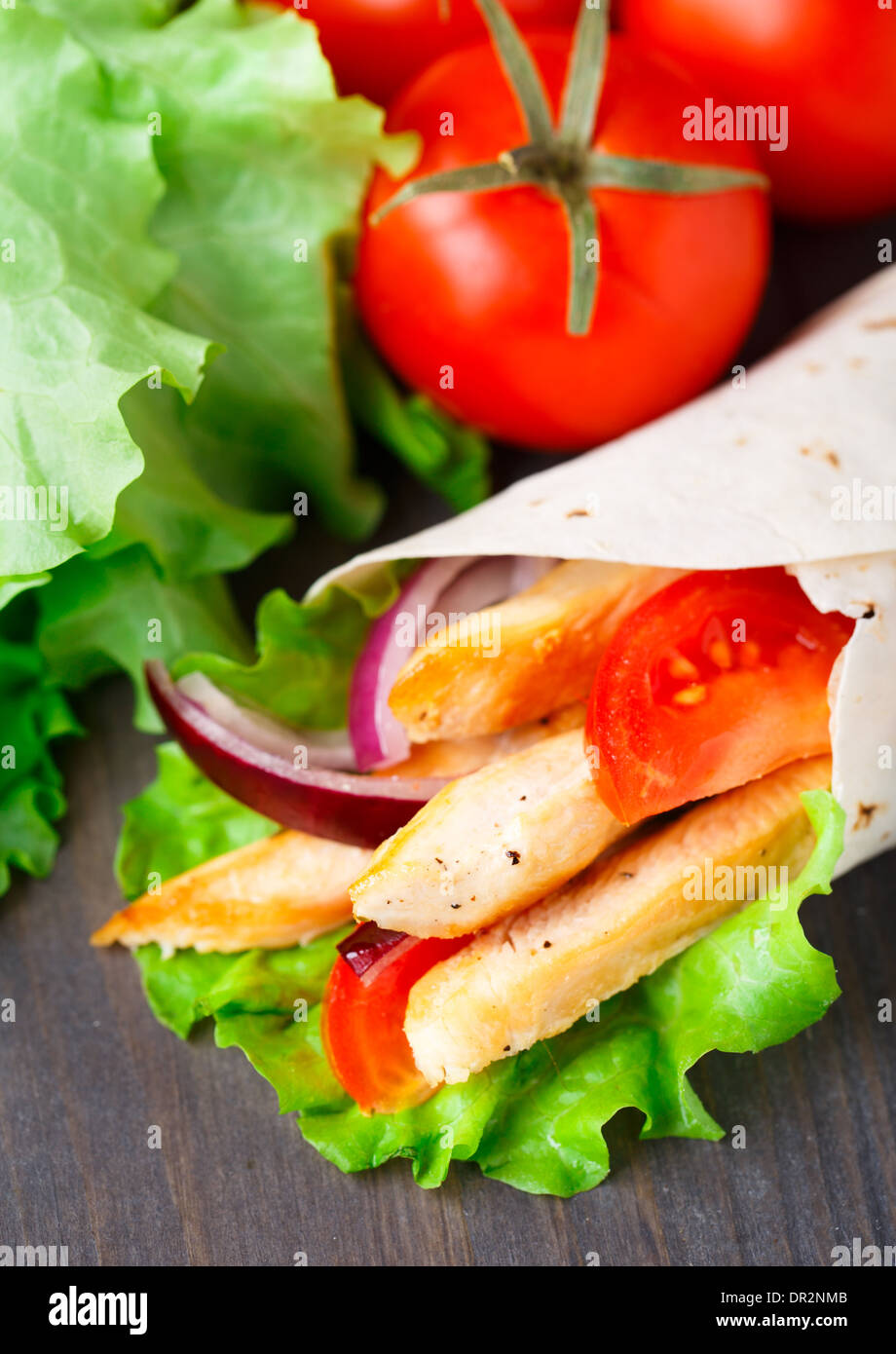 Chicken kebab wrap Stock Photo Alamy