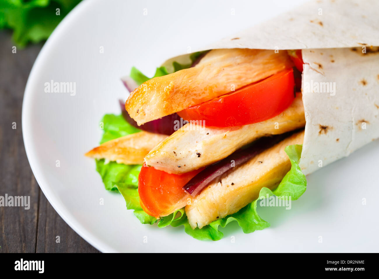 Chicken kebab wrap Stock Photo Alamy