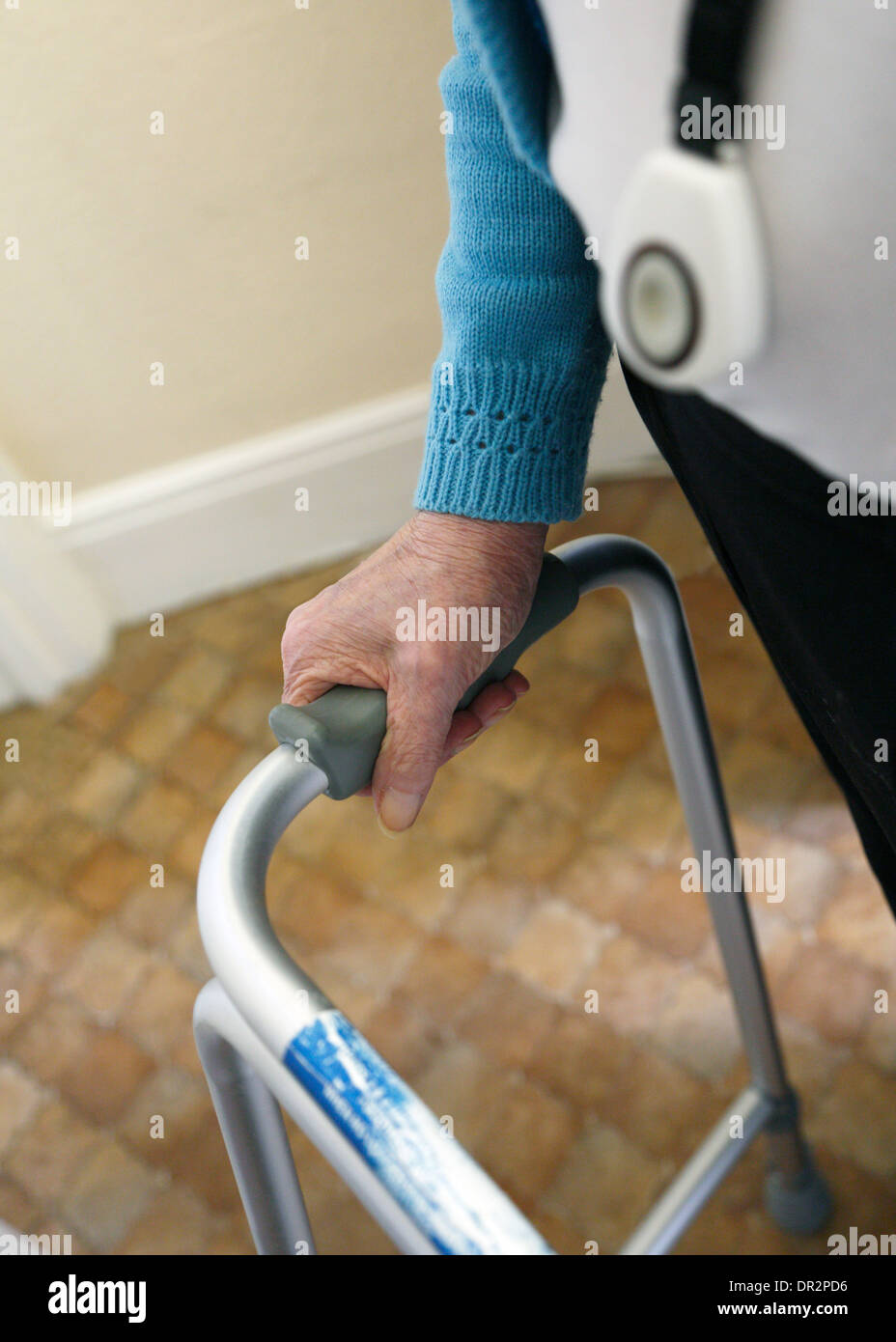 Old lady and zimmer frame hi-res stock photography and images - Alamy