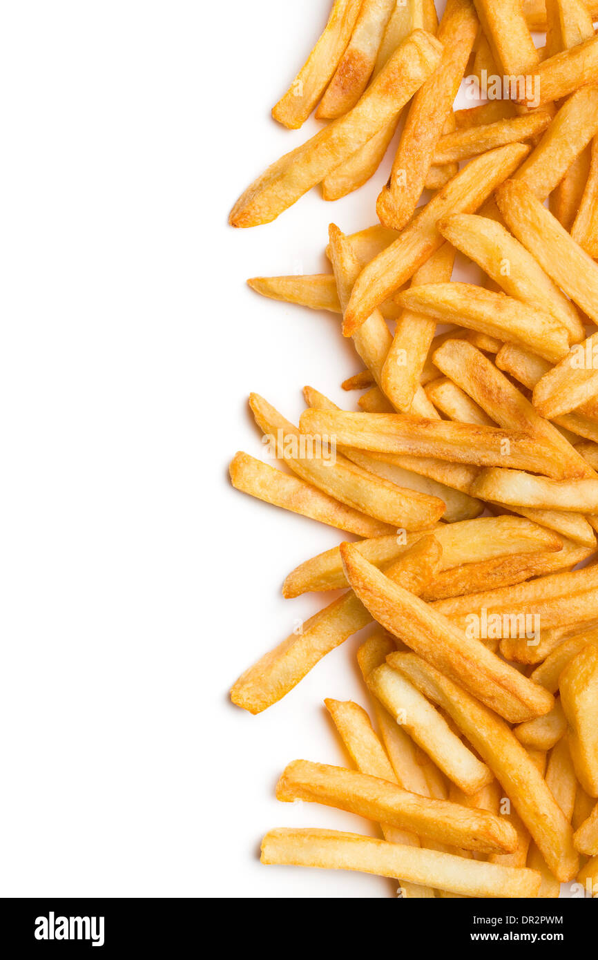 top view of french fries on white background Stock Photo