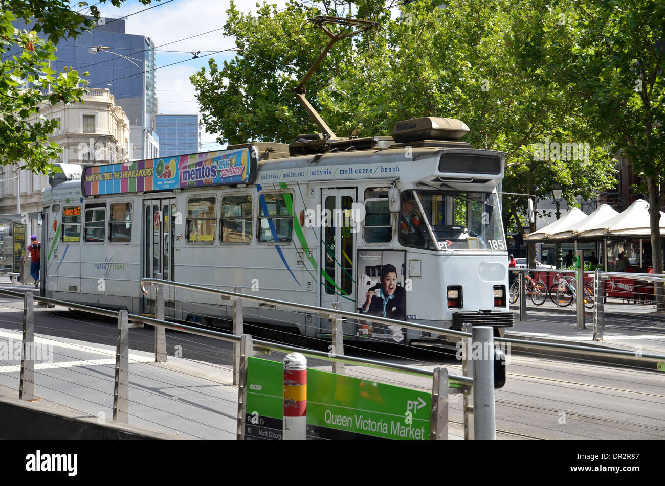 A Melbourne tram on Elizabeth Street Stock Photo